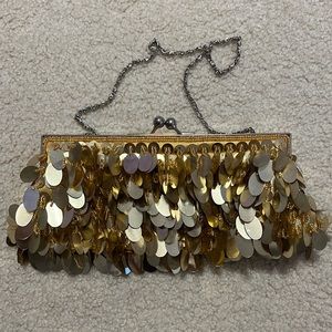 Gold sequin purse